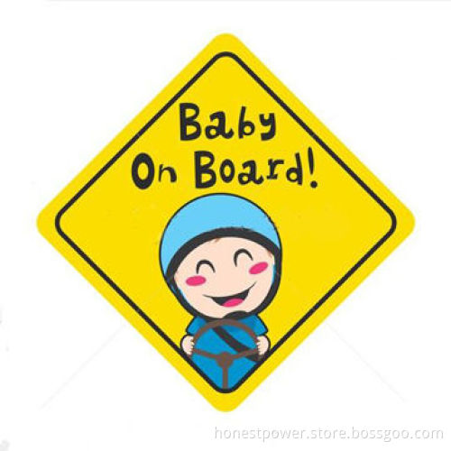 Plastic Sign, Made of PP, Used in Baby on Board, Customized Sizes and Designs are Welcome